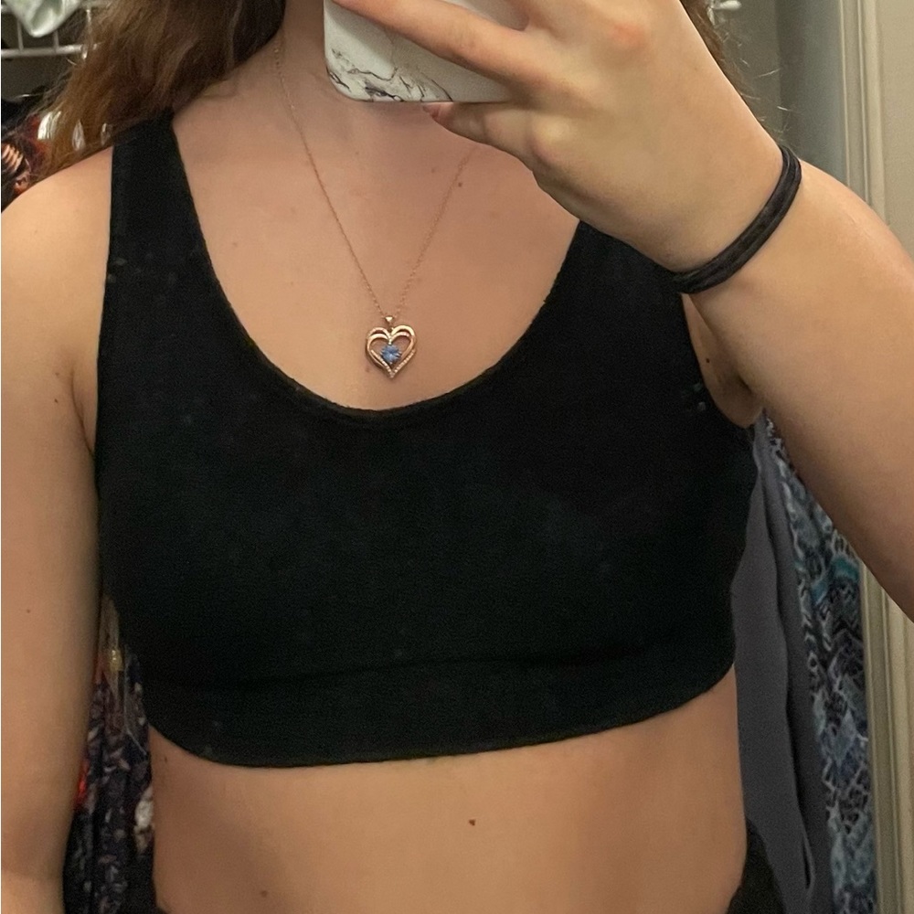 Synergy black crop top, size small